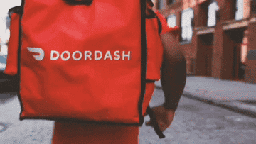 Delivery people running