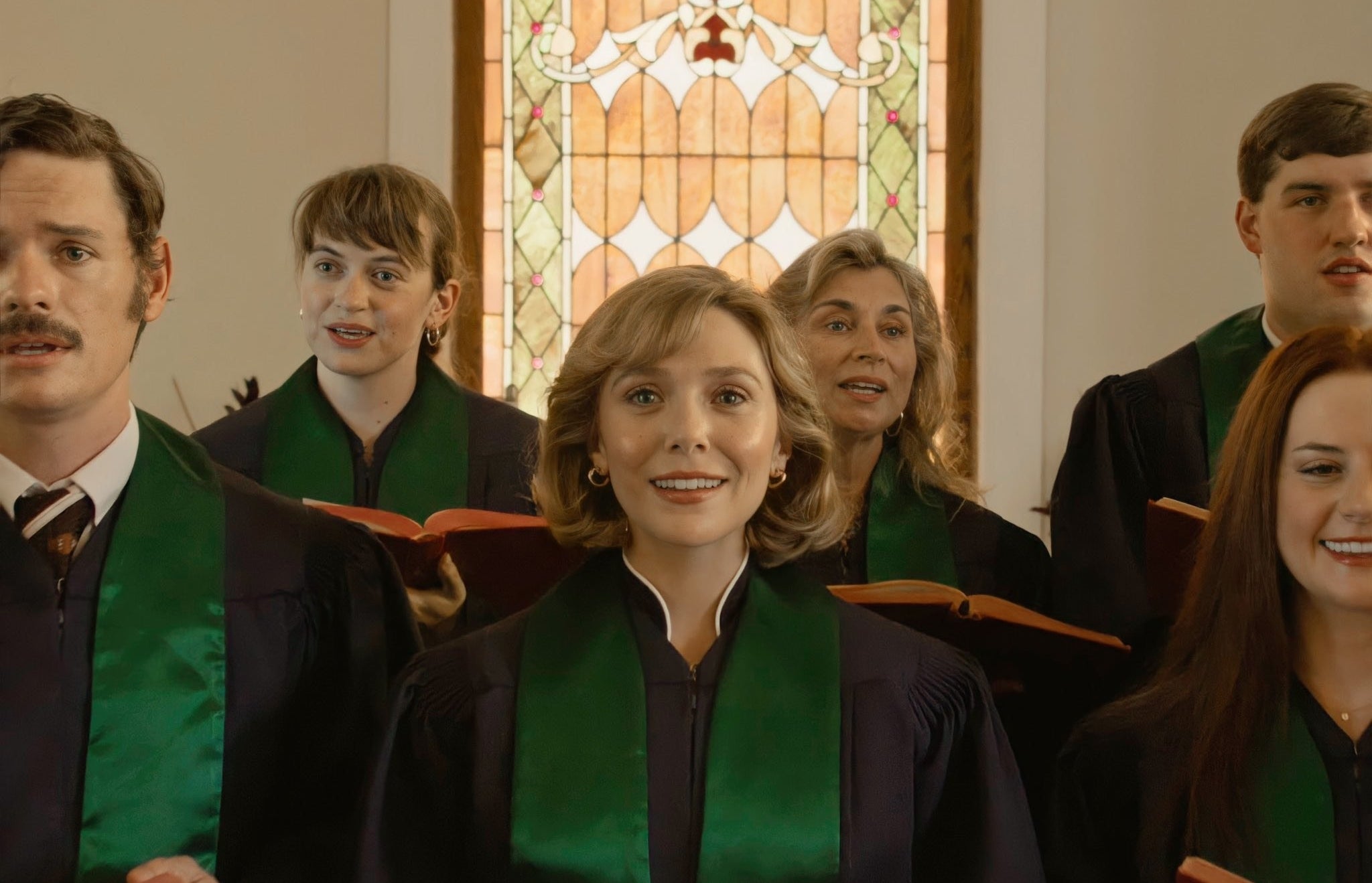 close up of a choir group in the same robes