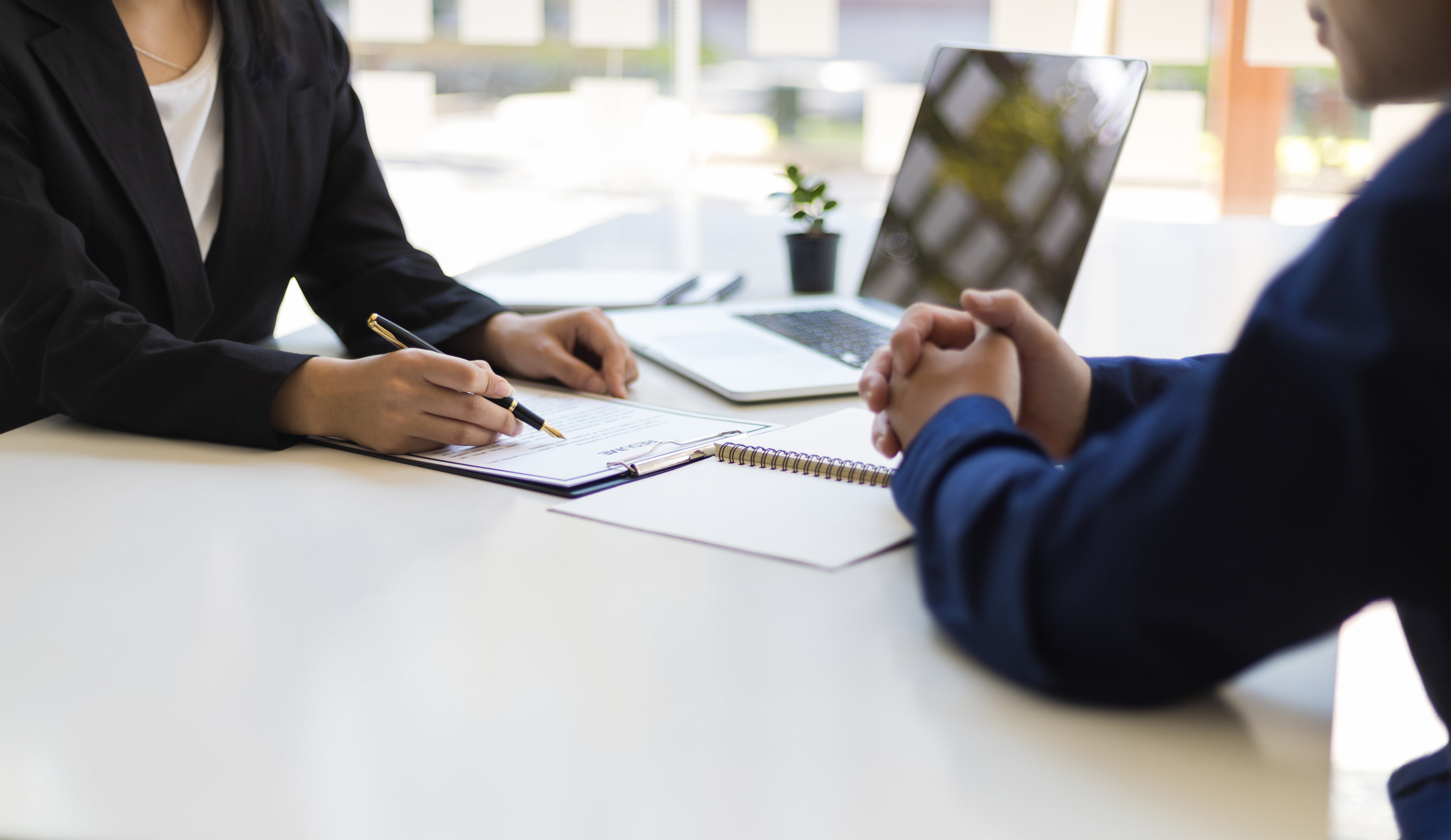 woman in a job interview