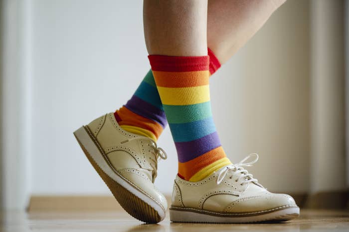 Rainbow striped socks