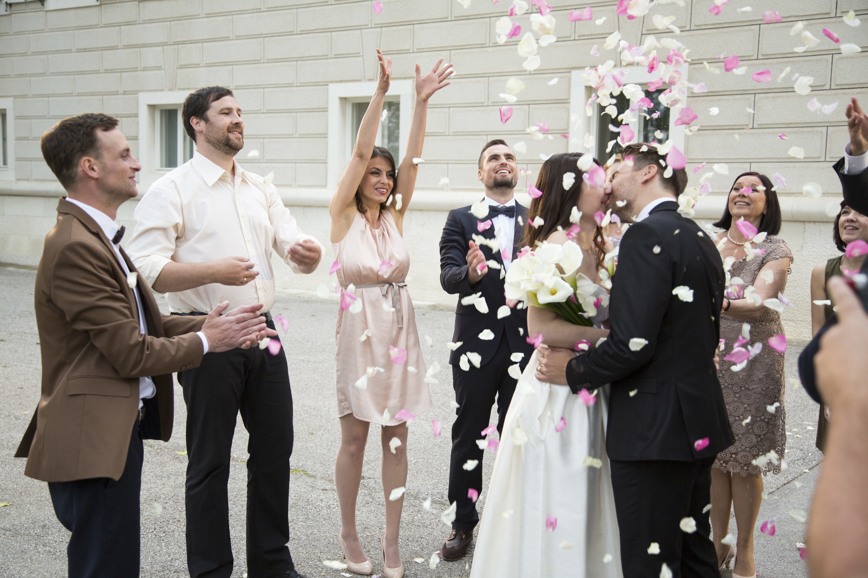 people celebrating a wedding