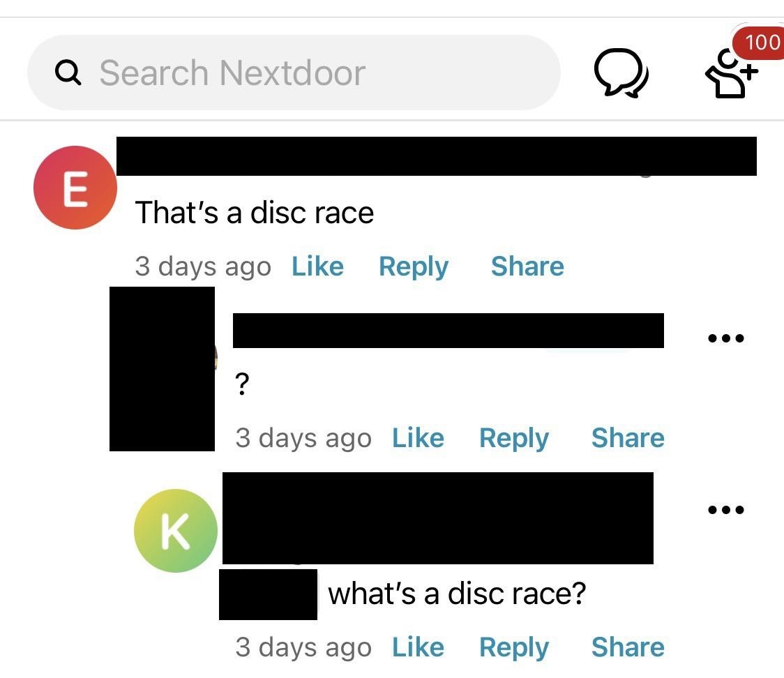 person who thinks disgrace is spelled disc race