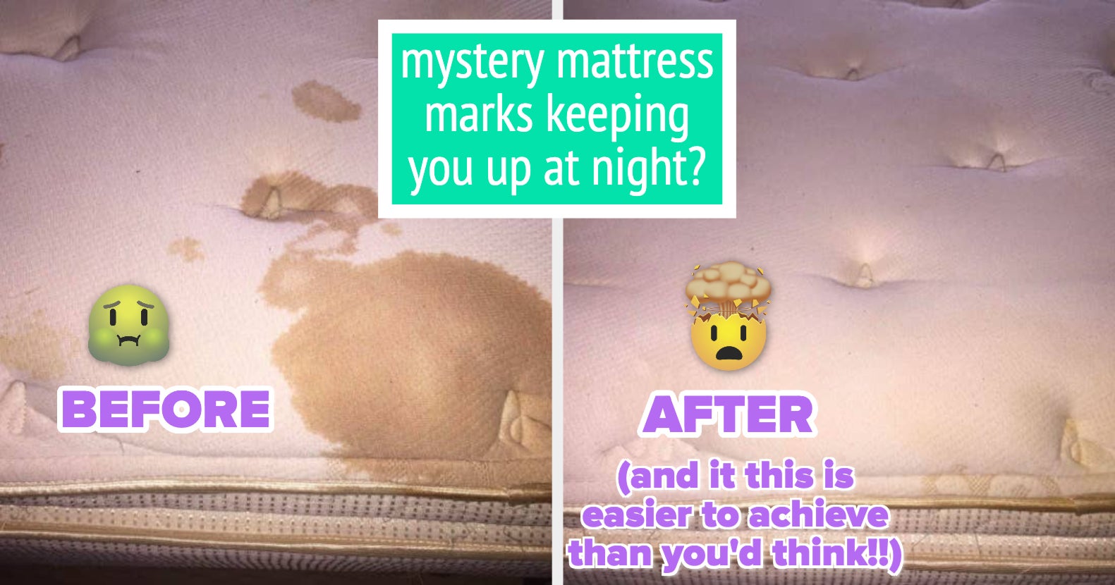 The MIRACLE Mattress Stain Remover  Cleaning hacks, Mattress stains, House  cleaning tips