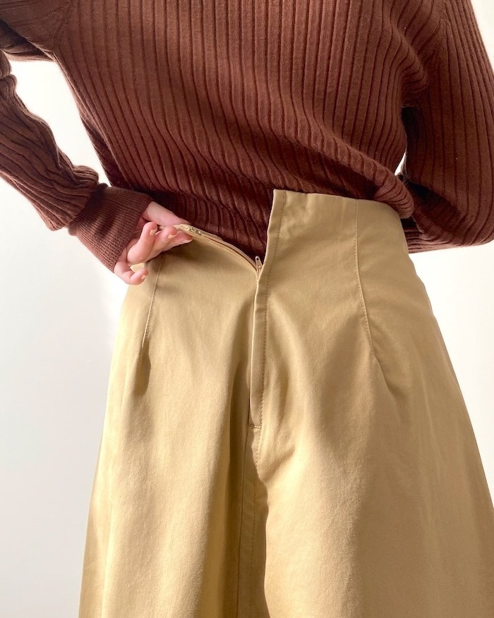 UNIQLO（ユニクロ）の楽ちんスカート「コットンフレアミディスカート（丈標準75～79cm）」