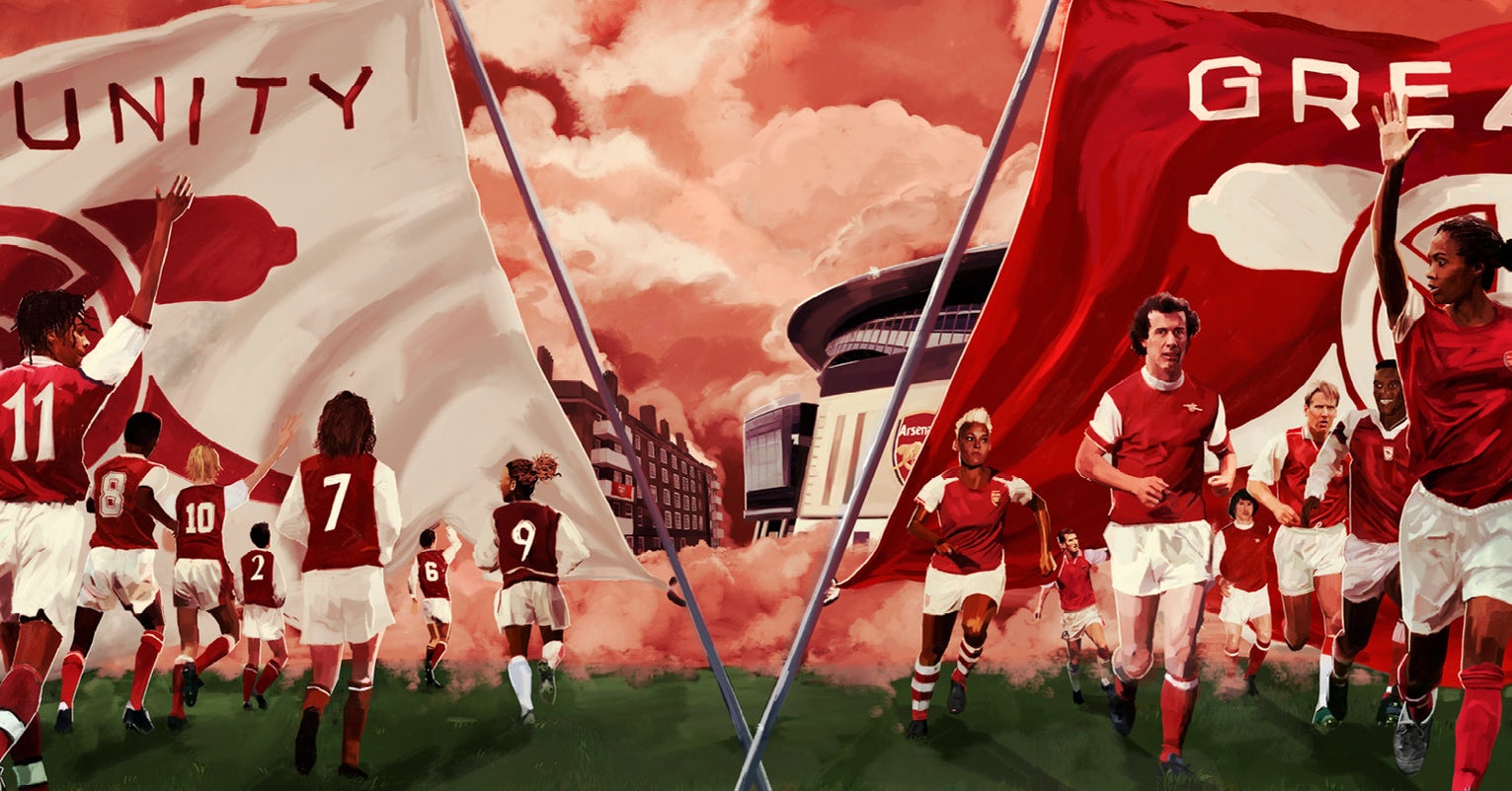 Arsenal Football Club Unveil The New Emirates Artwork In Front Of Fans And Legends Alike