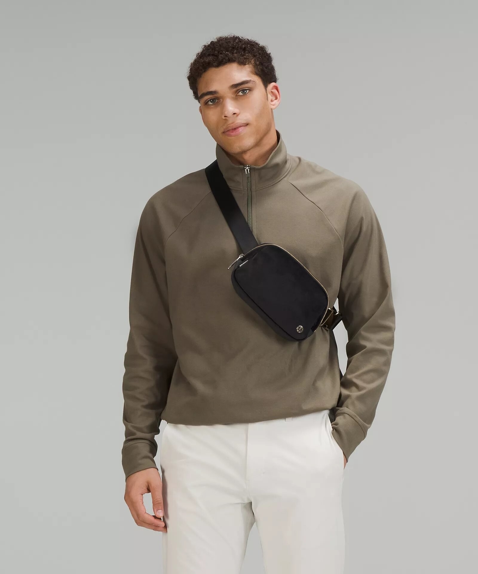 someone wearing the belt bag across their chest