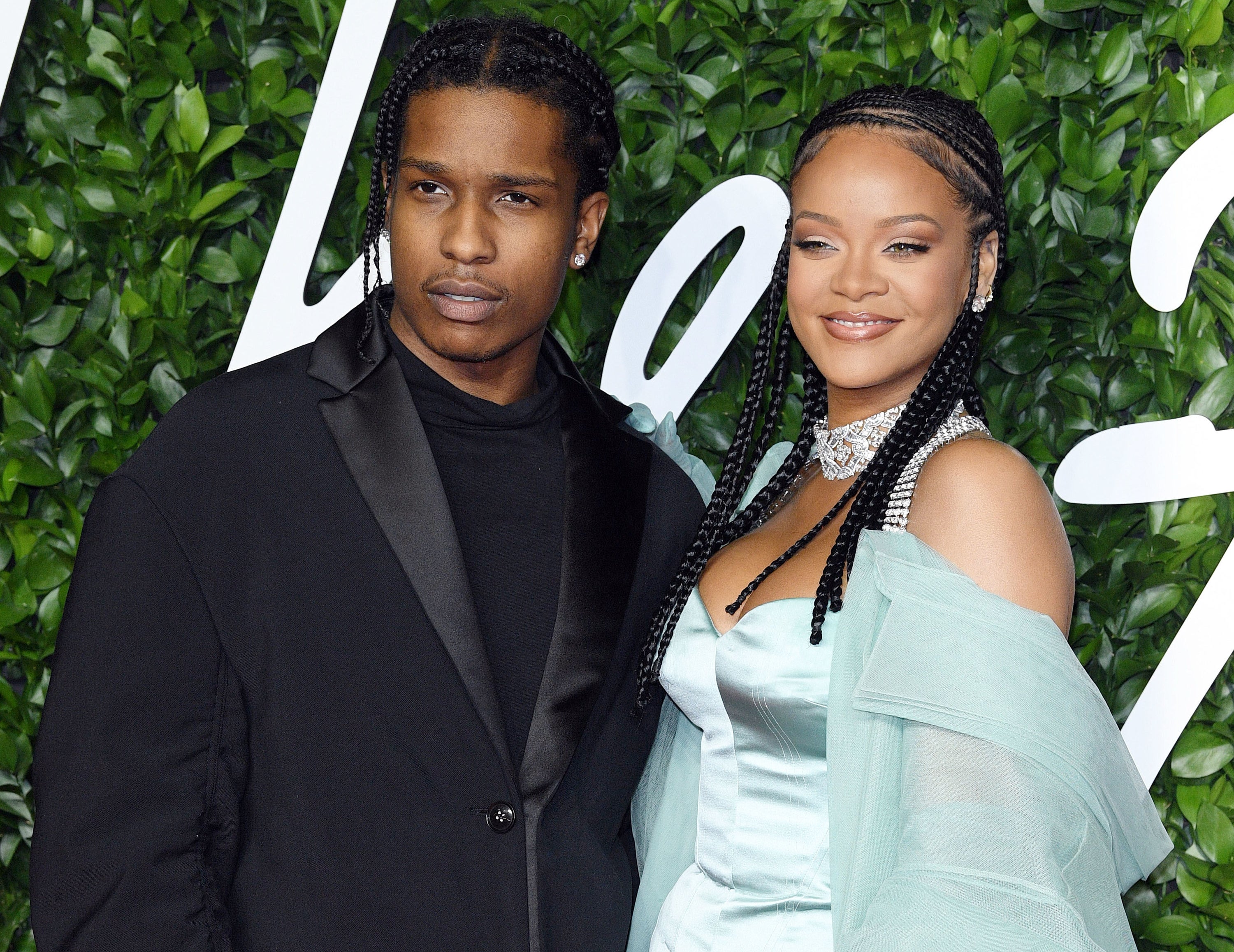 A close-up of Rihanna and A$AP