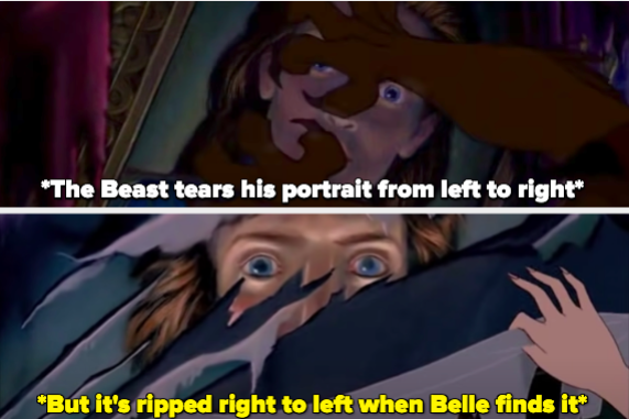 The rips on the Beast&#x27;s portrait change directions