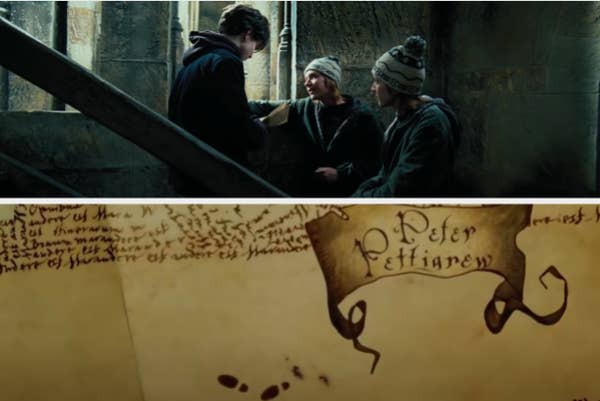 Harry Potter sees Peter Pettigrew's name on a map