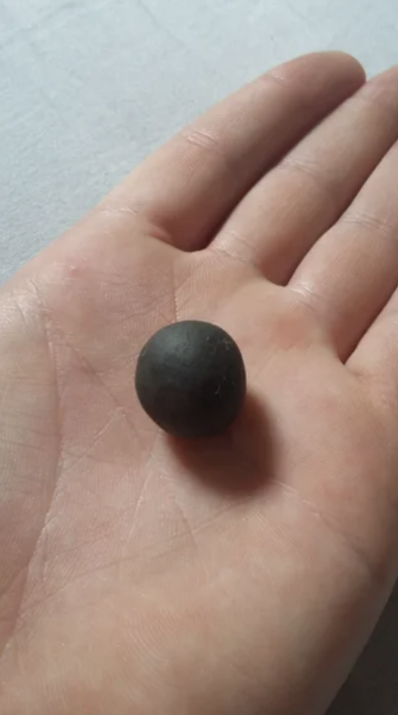 marble sized ball of dark dead skin