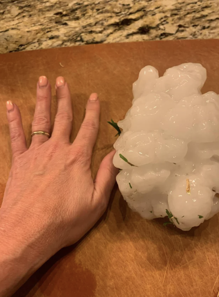hail larger than a person&#x27;s hand