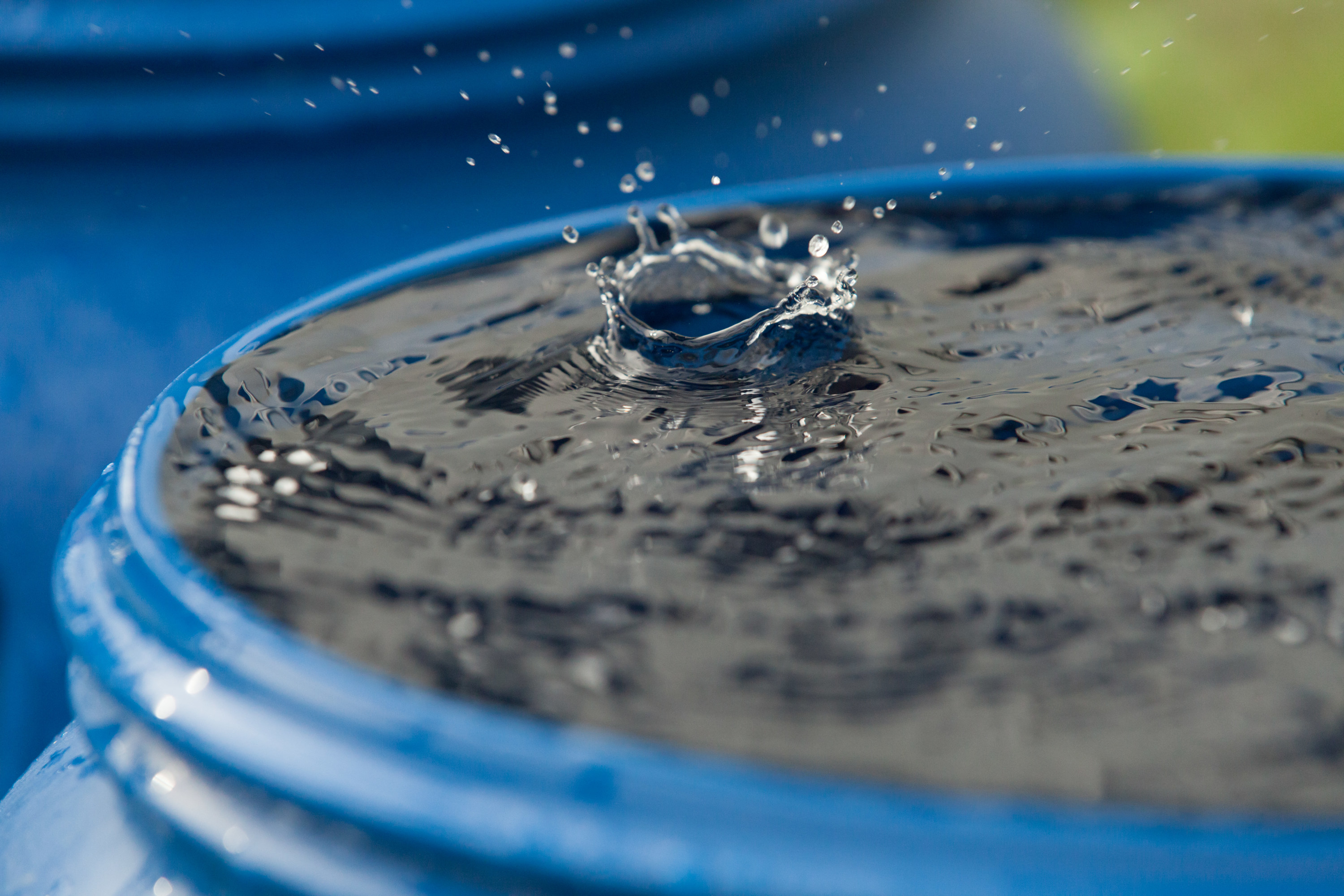 raindrops splashing in a barrel