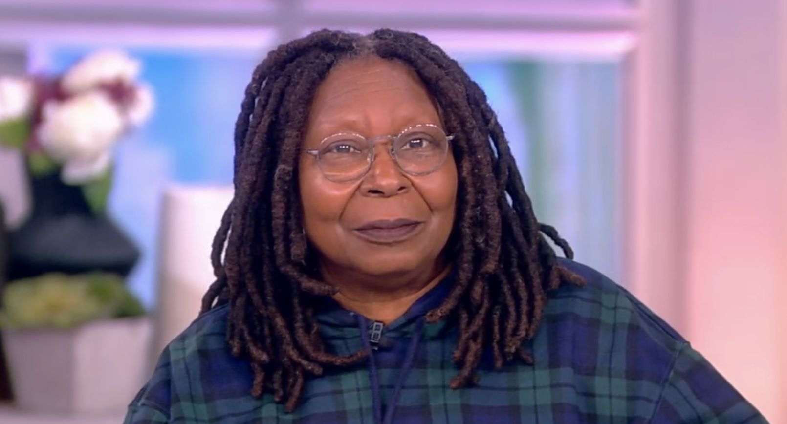 closeup of whoopi on her talk show
