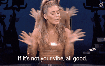 A woman is saying &quot;If it&#x27;s not your vibe, all good&quot;