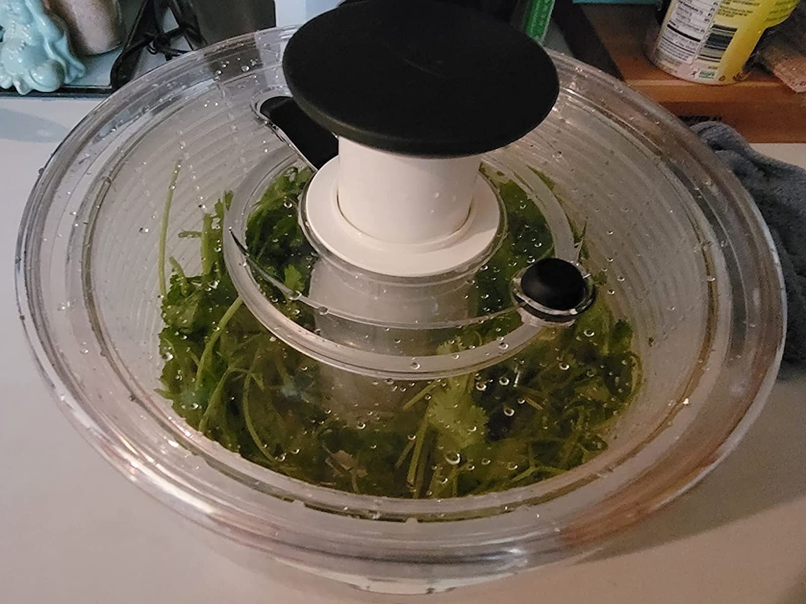 Reviewer image of greens in salad spinner