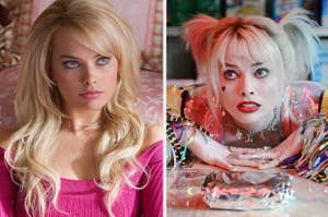 Images of Margot Robbie in The Wolf of Wall Street and Birds of Prey