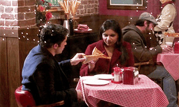 two people on a pizza date in &quot;the mindy project&quot;
