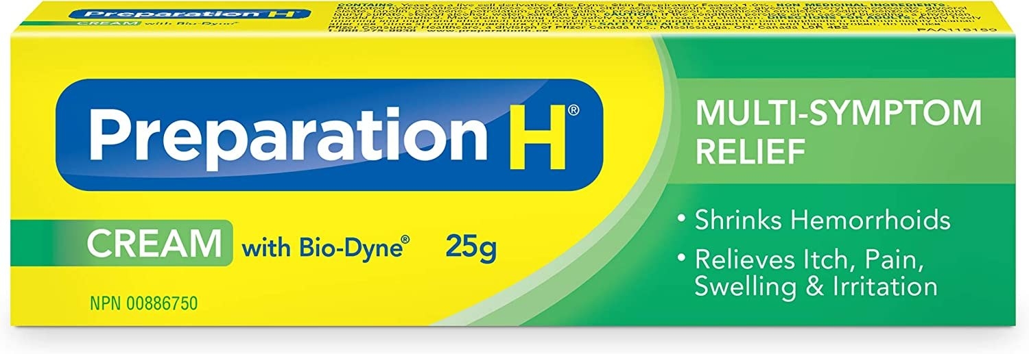 a package of preparation h cream