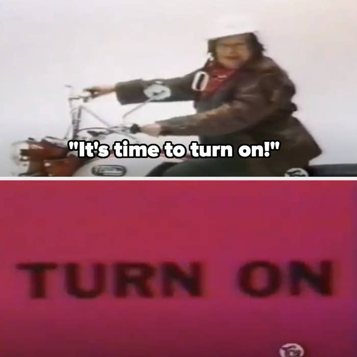 person on a motorcycle saying, it&#x27;s time to turn on