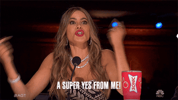Sofia Vergara saying a super yes from me