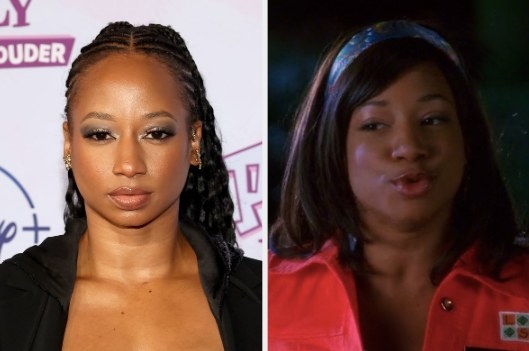 Monique Coleman at series premiere of The Proud Family: Louder and Prouder on left, Taylor McKessie in High School Musical 2 on right