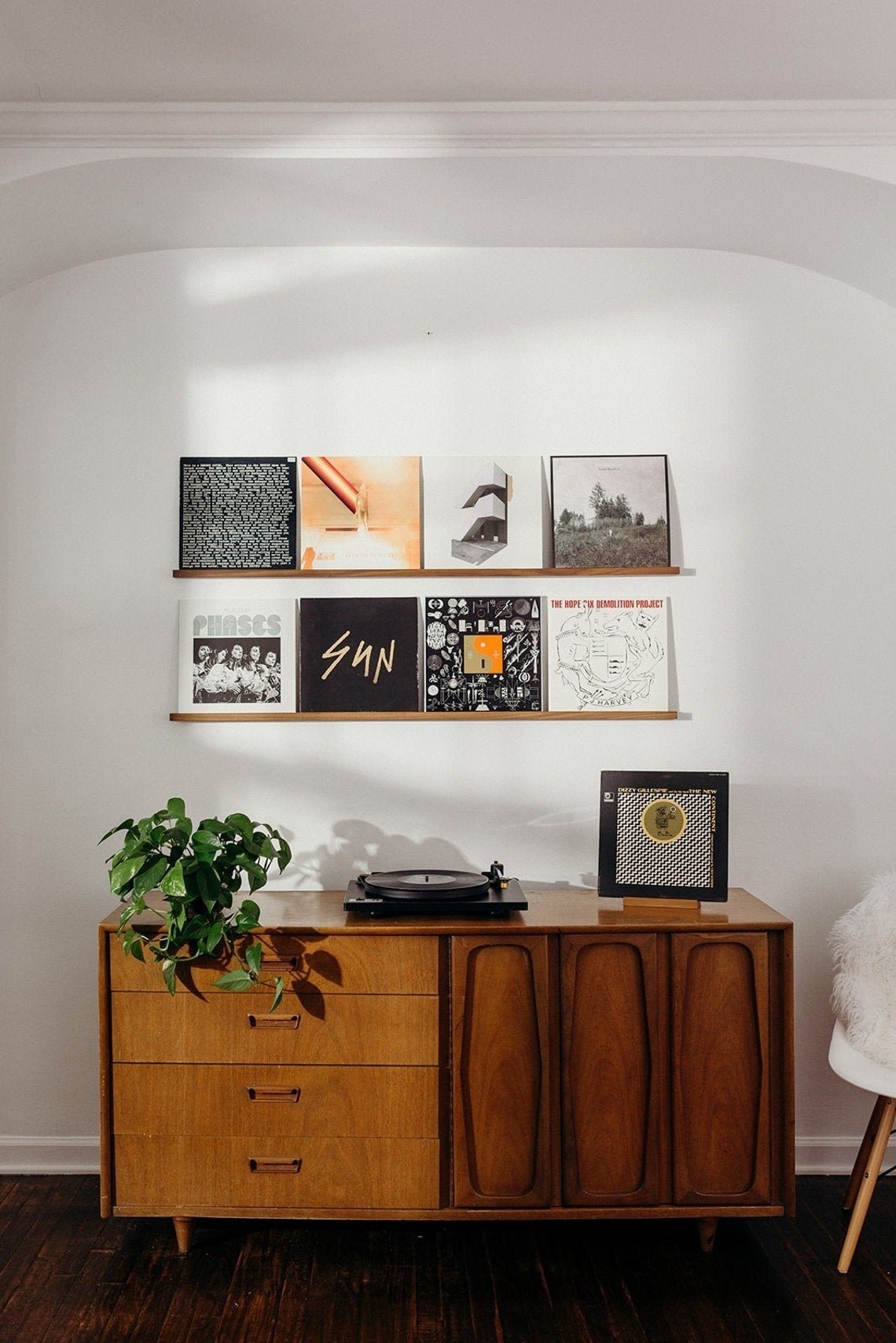 cabinet with a record player on it