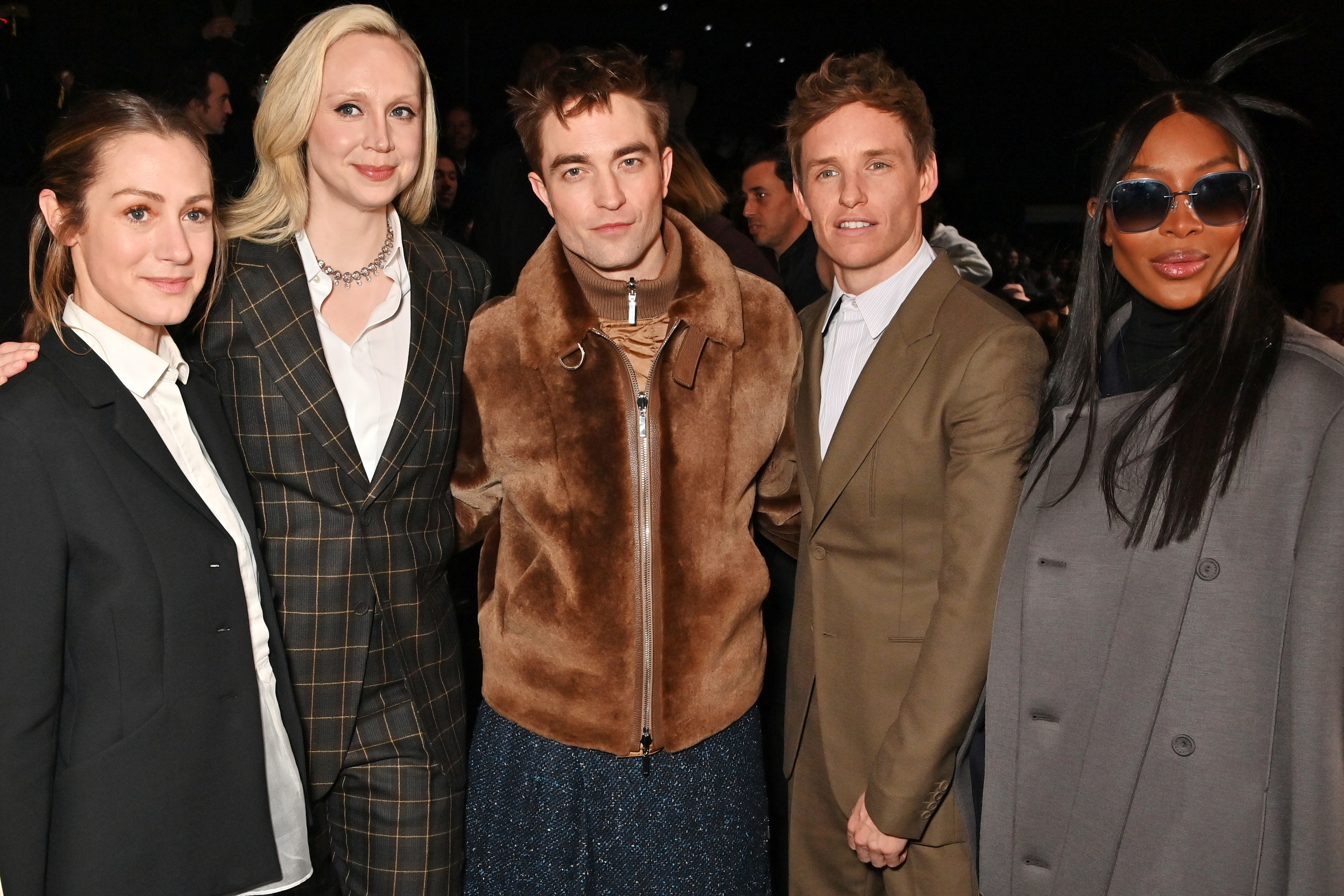 Robert posing for a photo with Eddie, Naomi Campbell, and Gwendoline Christie