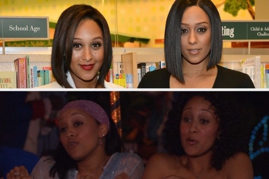 Tia and Tamera Mowry on the top; Alex and Cam on the bottom