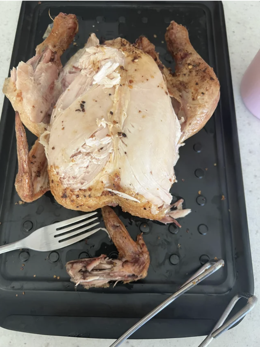 skln eaten off a cooked chicken