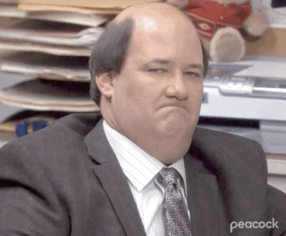 Kevin from The Office frowning