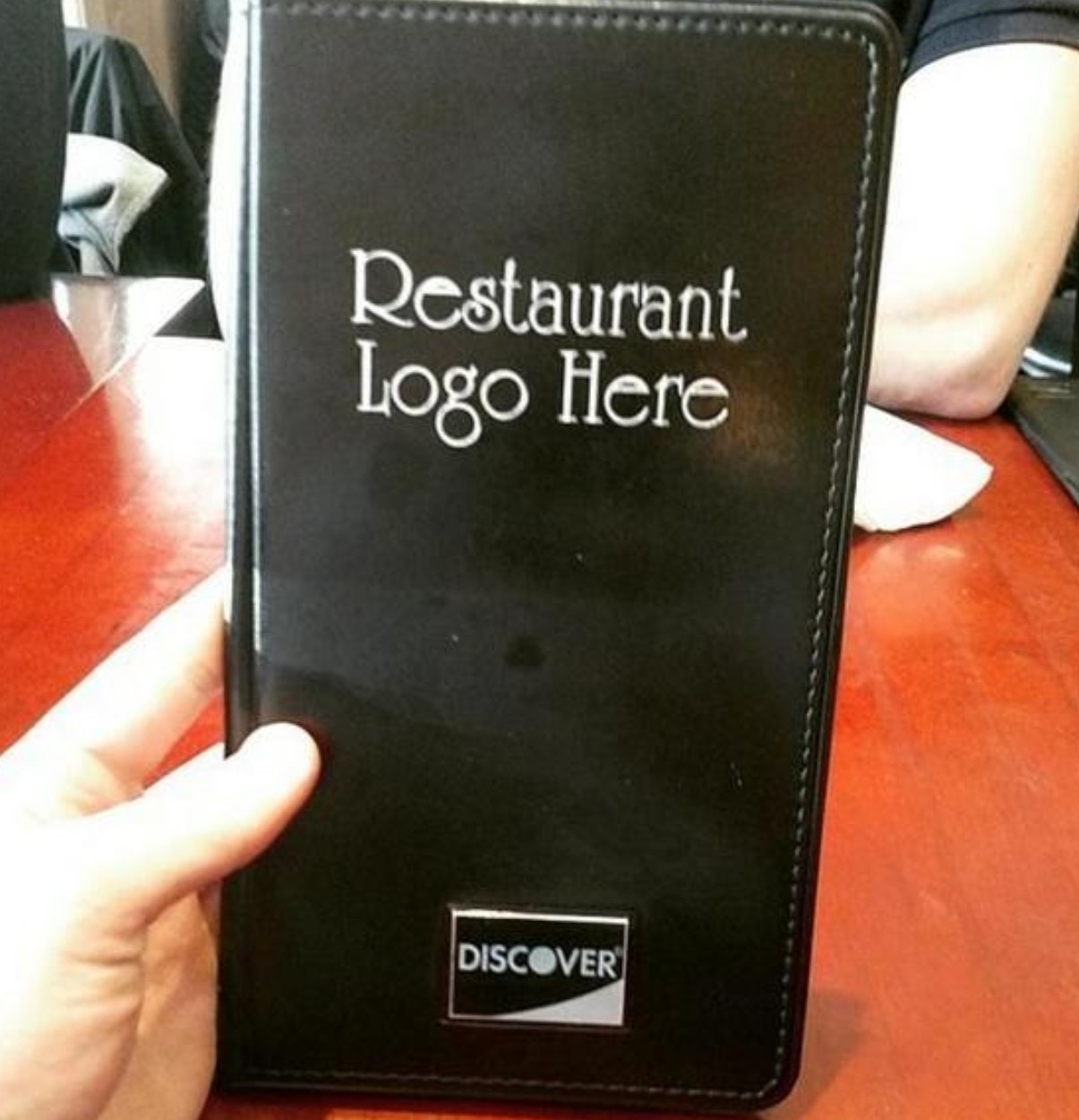 &quot;Restaurant logo here&quot; on the booklet