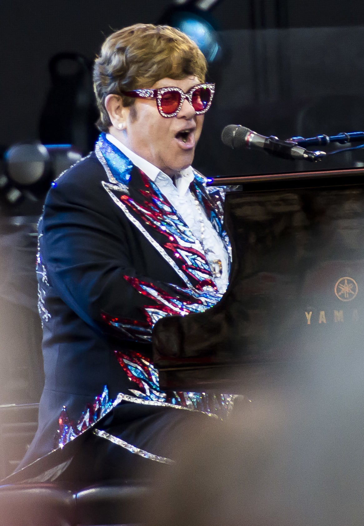 Elton John performing in Australia
