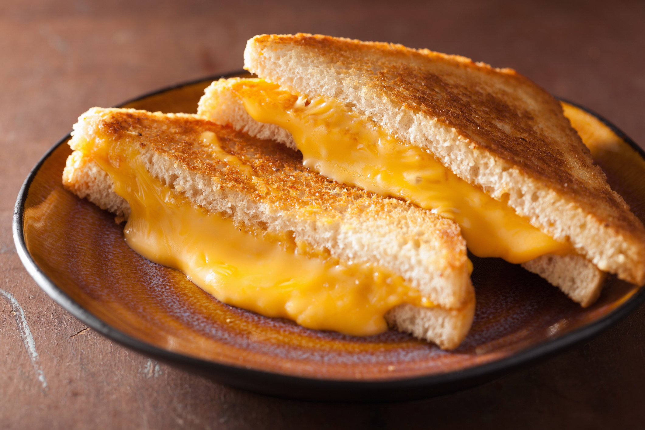 Homemade grilled cheese sandwich.