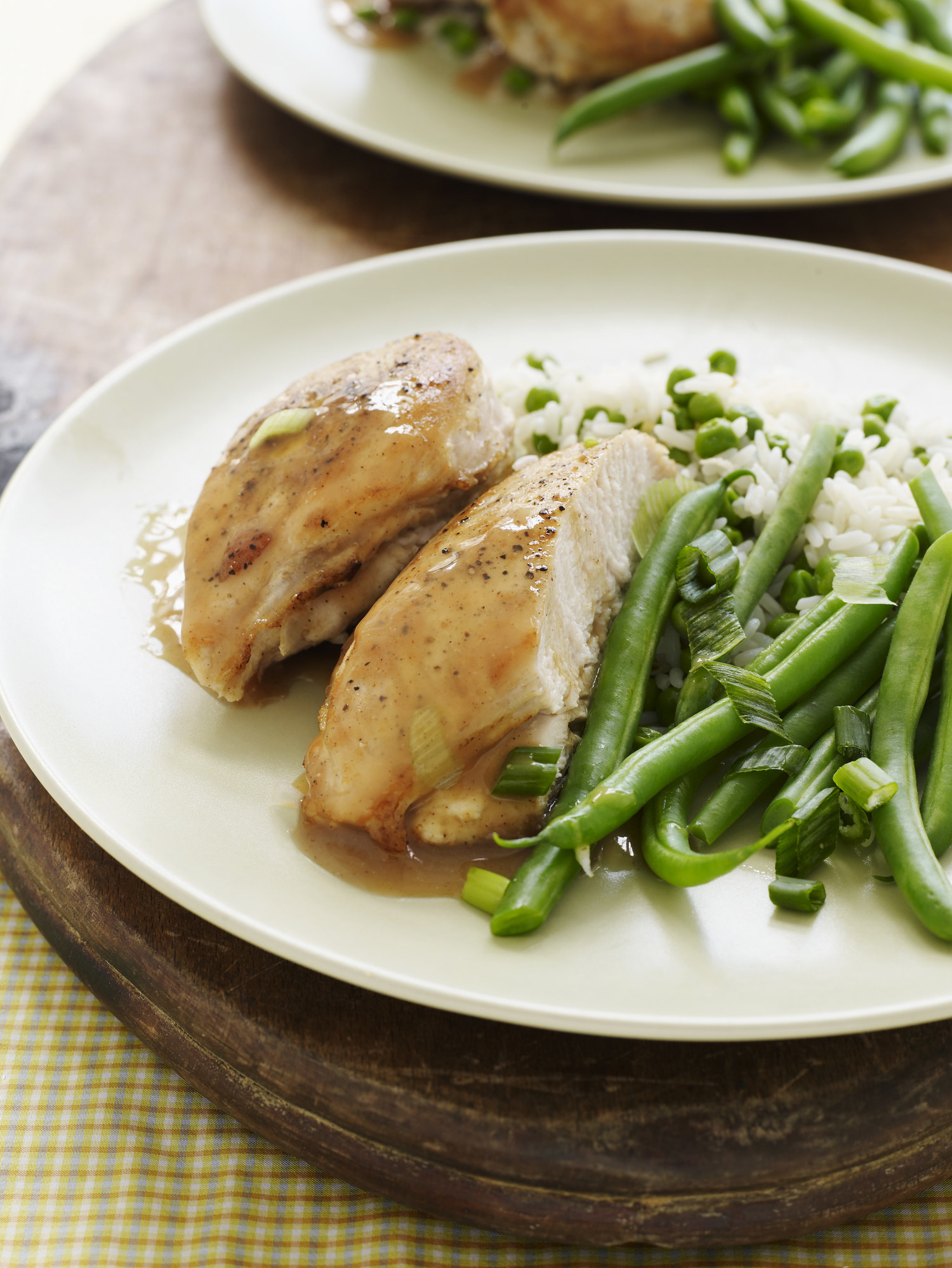 Chicken breast with string beans.