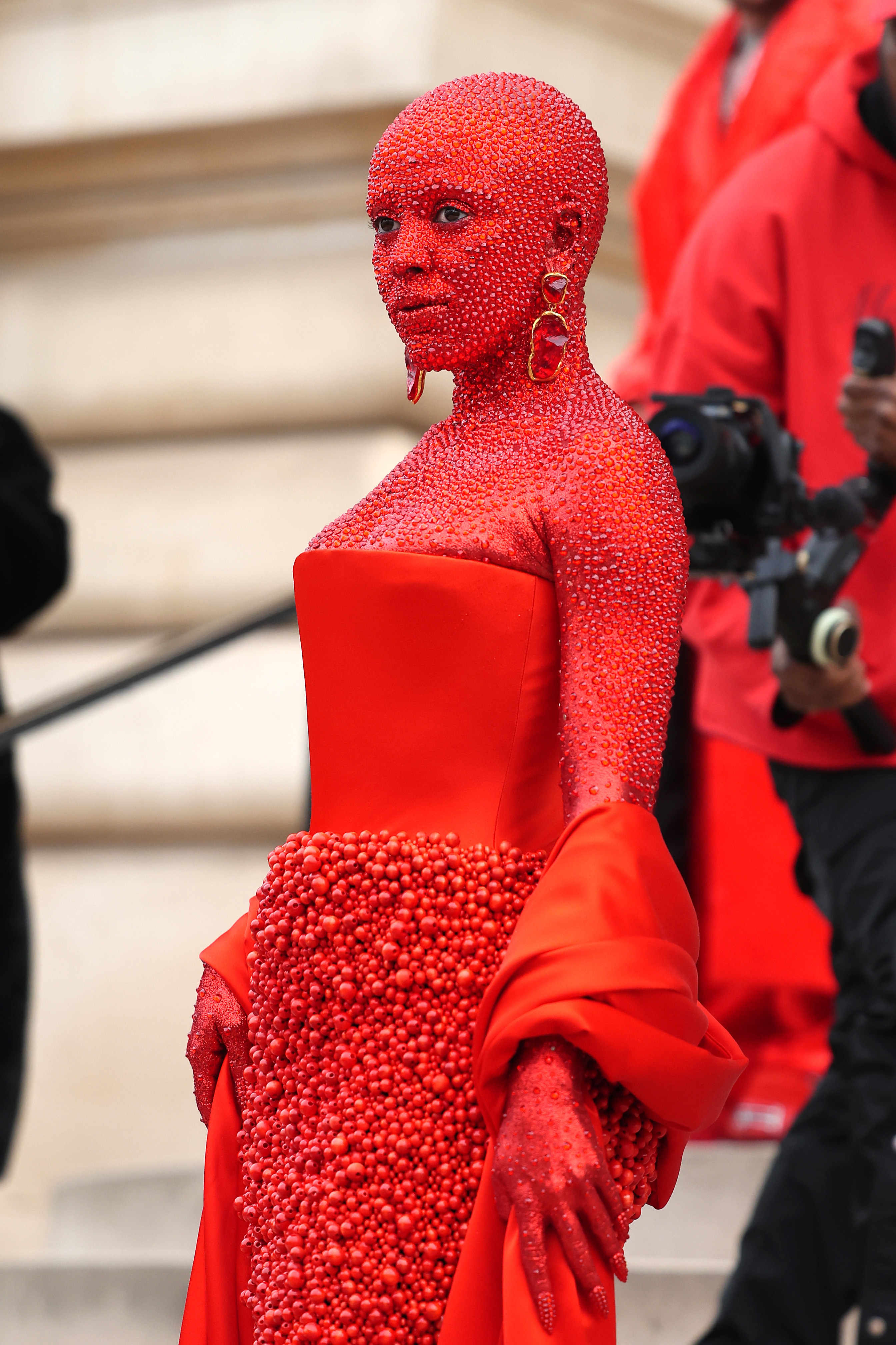 Doja Cat covered in 30,000 crystals at Paris Fashion Week: See the