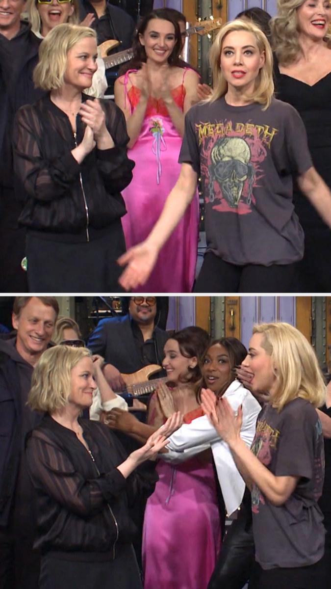 Aubrey Plaza And Amy Poehler Reunite On SNL - 12