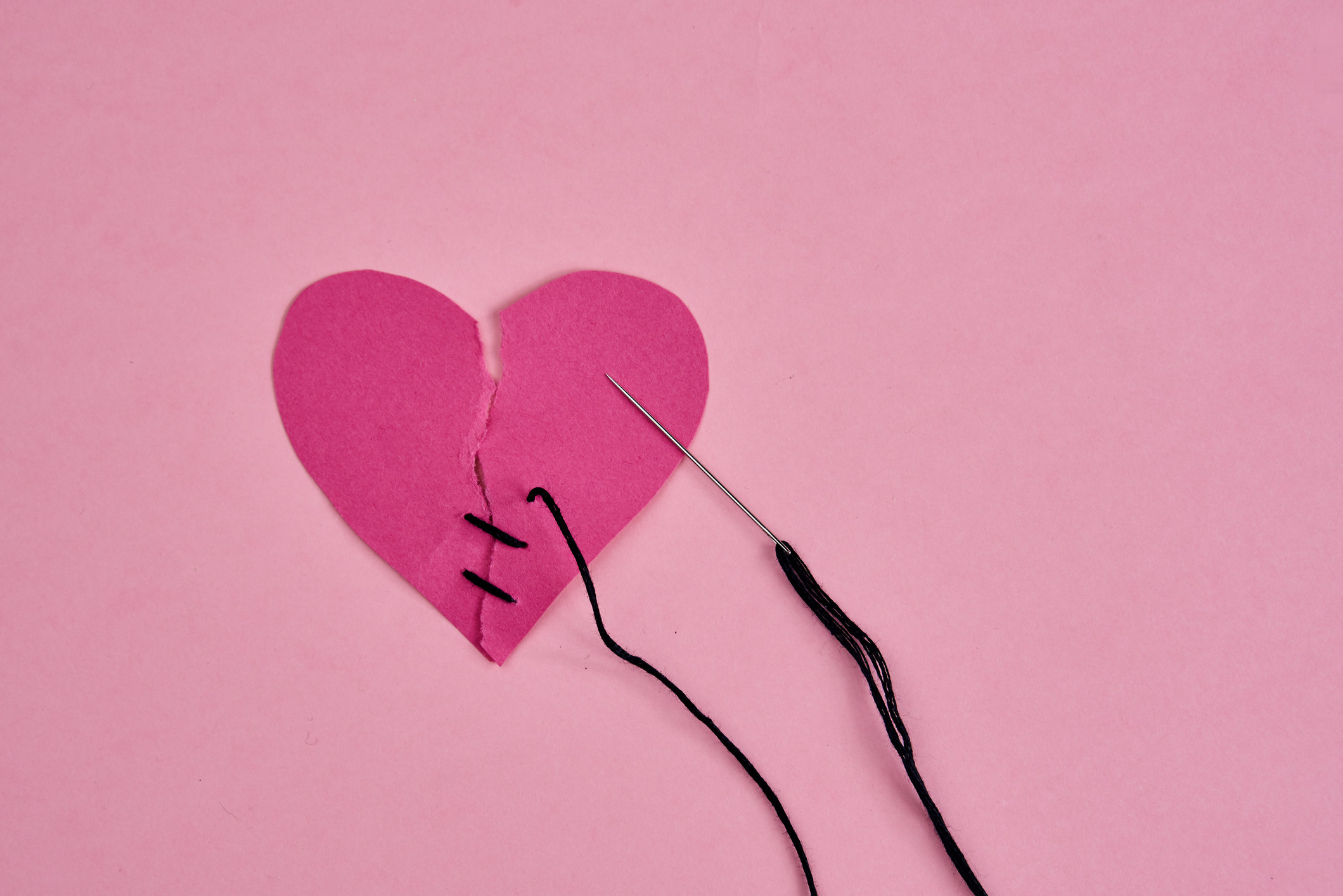 A heart and a sewing needle