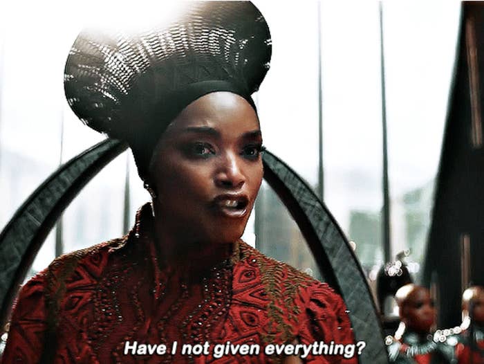 Angela Bassett saying &quot;Have I not given everything?&quot; as she stands in the throne room in &quot;Black Panther: Wakanda Forever&quot;