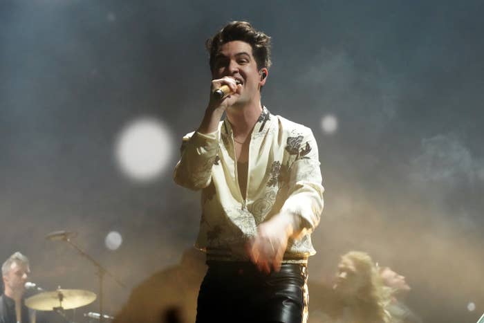 Brendon singing onstage