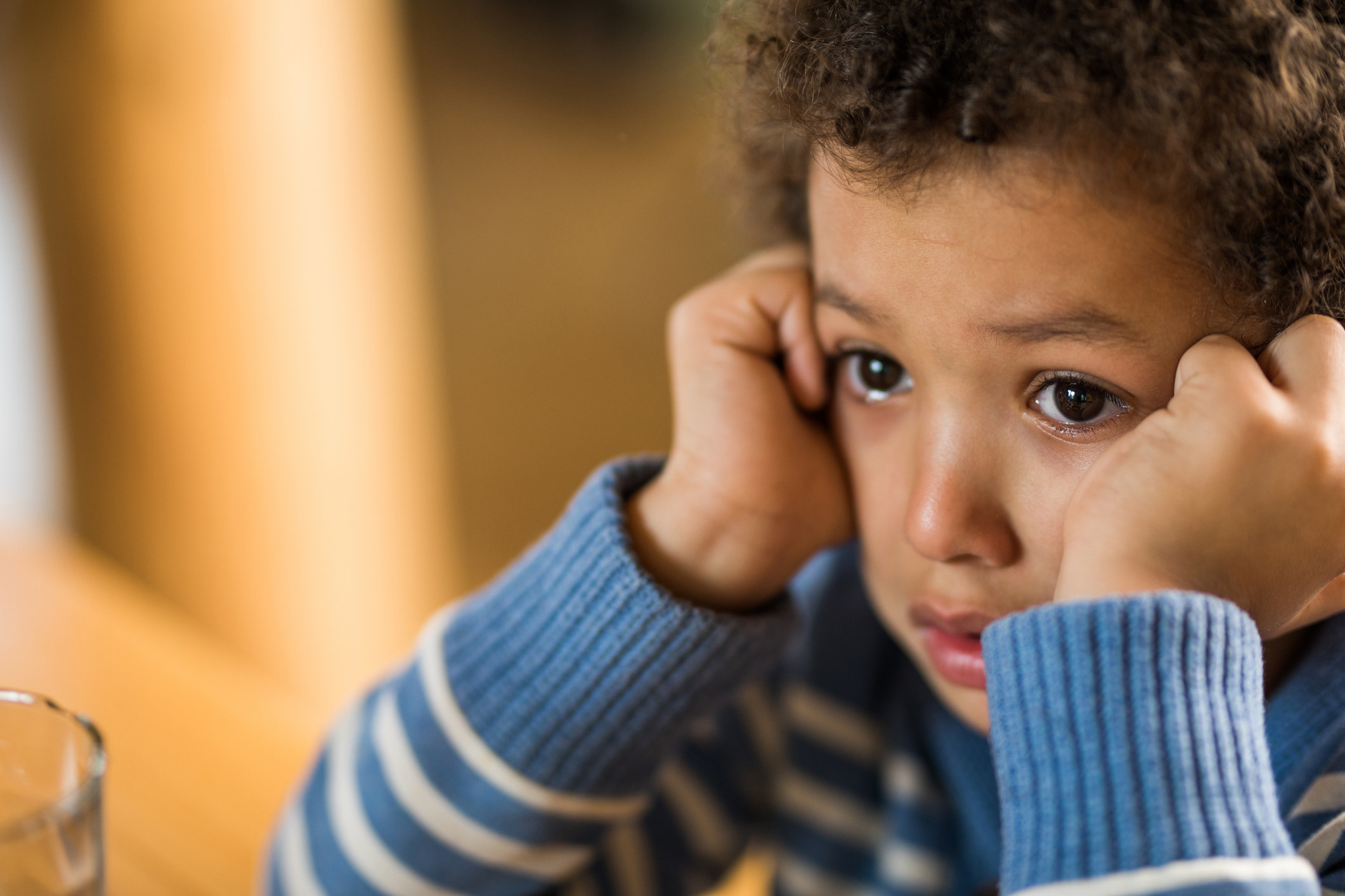 closeup of a crying kid