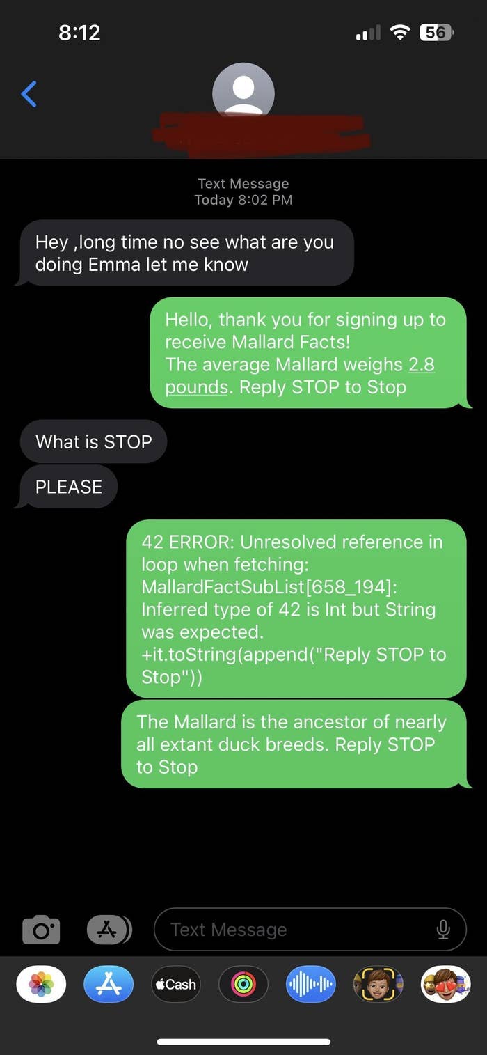 scammer gets signed up for a service called mallard facts and gets annoyed
