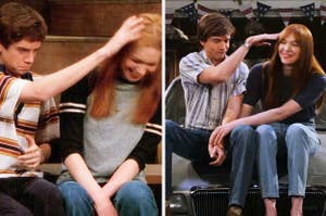 Topher Grace and Laura Prepon in That '70s Show vs That '90s Show