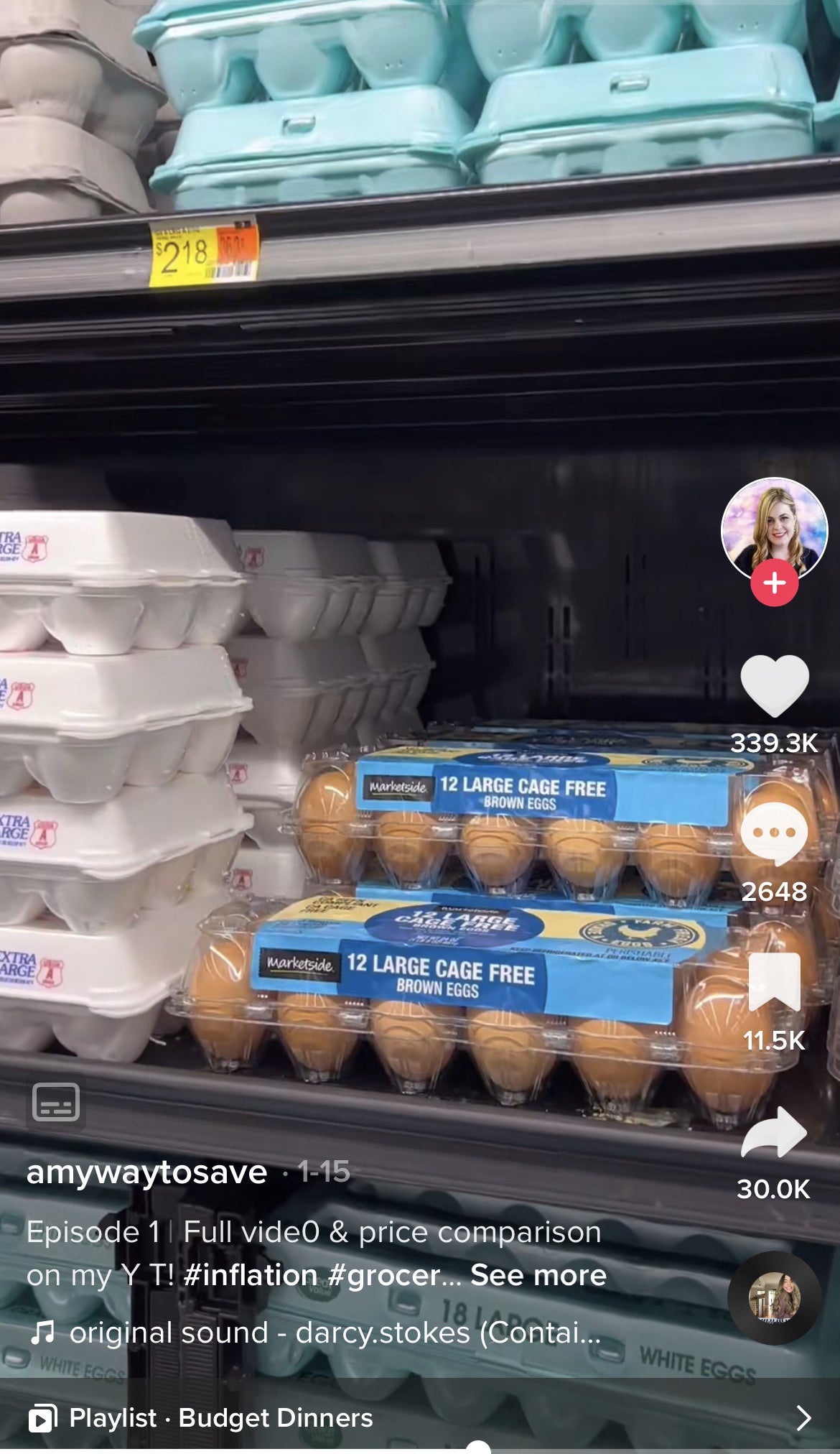 eggs on the shelf at Amy&#x27;s grocery store
