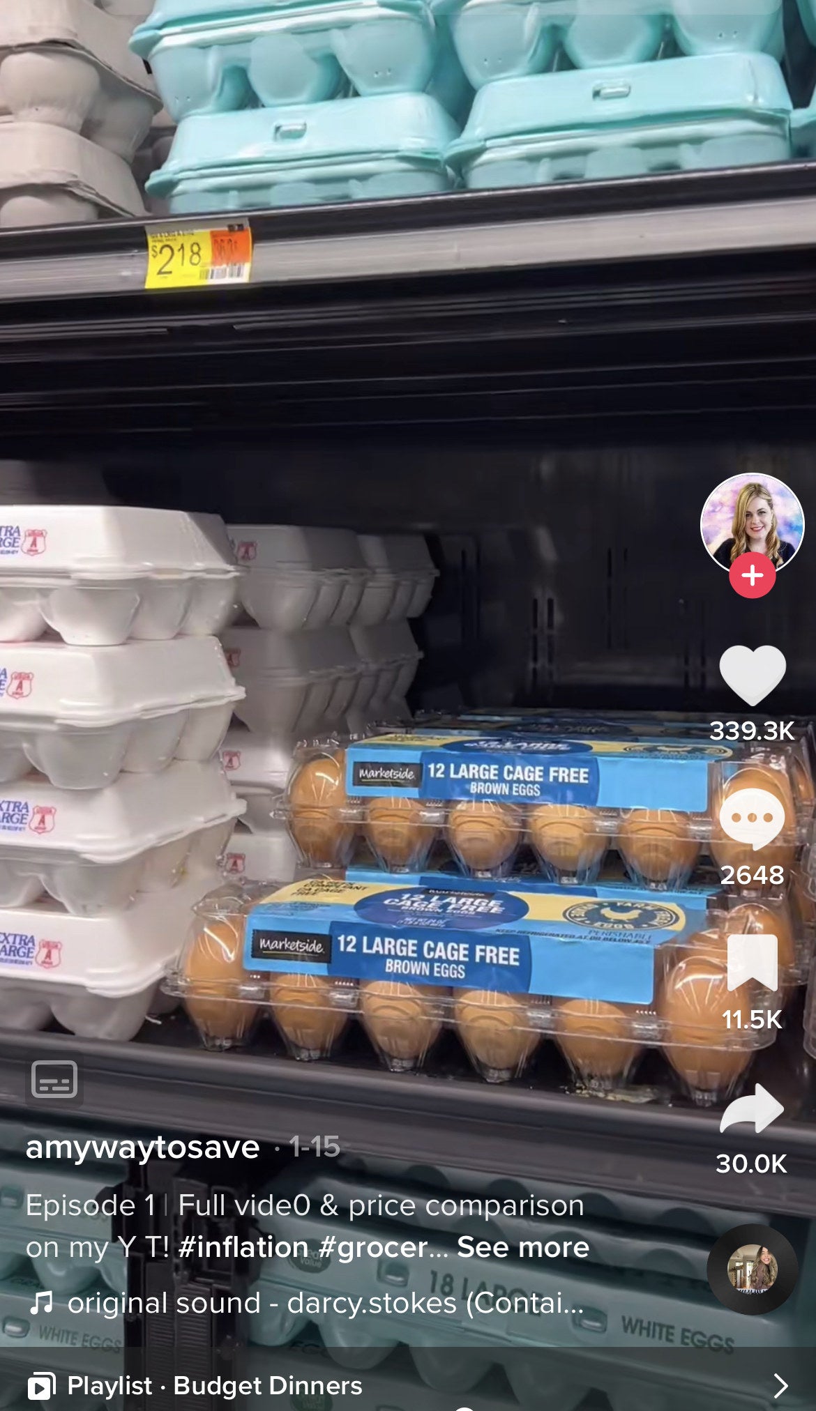 eggs on the shelf at Amy's grocery store