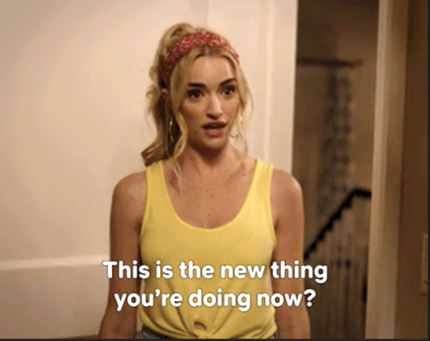 a woman looking confused