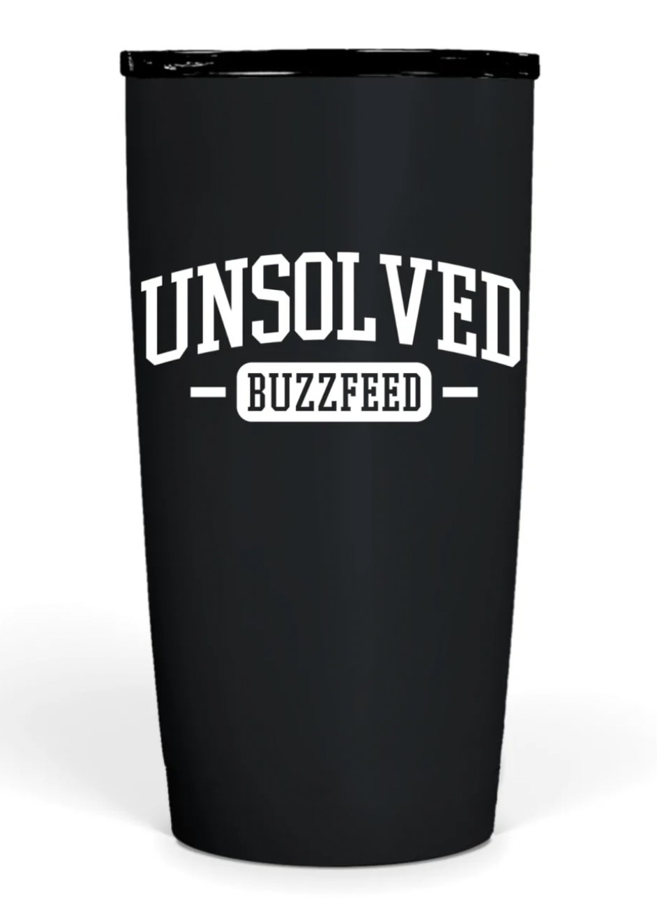 the tumbler with buzzfeed unsolved logo
