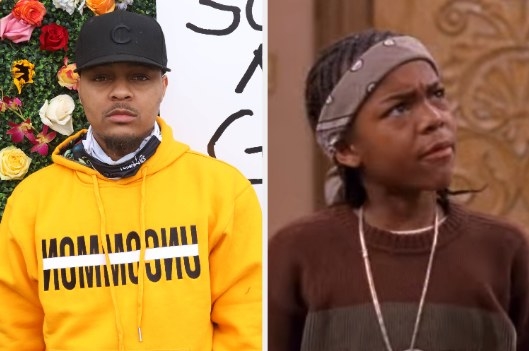Bow Wow at an event on the left; Lil&#x27; Bow Wow in &quot;Moesha&quot; on the right