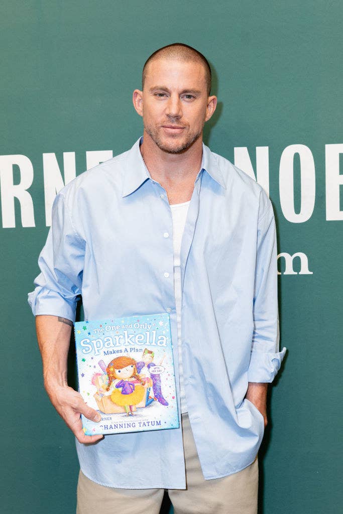 Channing posing with his children&#x27;s book