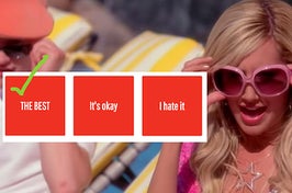 sharpay from high school musical lowers her sunglasses while singing