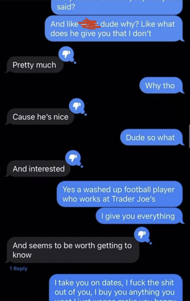 &quot;Yes a washed up football player who works at Trader Joe&#x27;s&quot;
